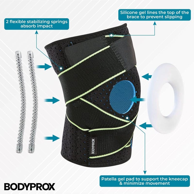 Bodyprox Knee Brace with Side Stabilizers Patella Gel Pads for Knee Support - Image 2