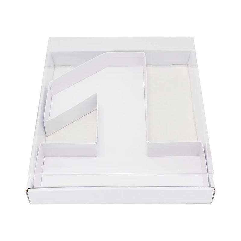 WENPACK 125 Cardboard Number Shaped Mache Box Strawberries Fillable Sweets Gift Box with Clear Lid White 1