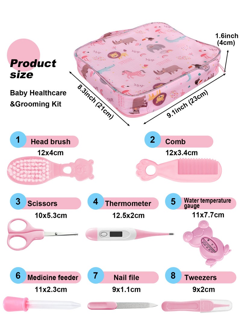 URbazaar New Baby Healthcare and Grooming Kit, 20 in 1 Baby Electric Nail Trimmer Set Newborn Nursery Health Care Set for Newborn Infant Toddlers Baby Boys Girls Kids 0-3 Years (Pink) - Image 2