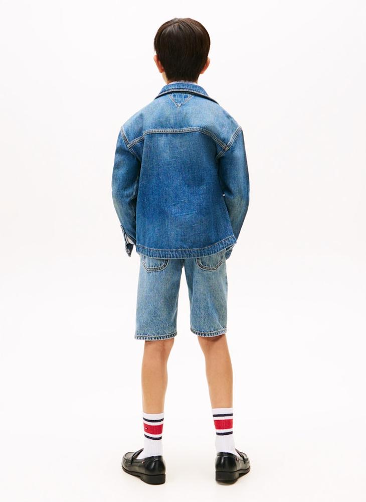 تومي هيلفيغر جاكيت شيكت مطرز للأطفال - Image 2