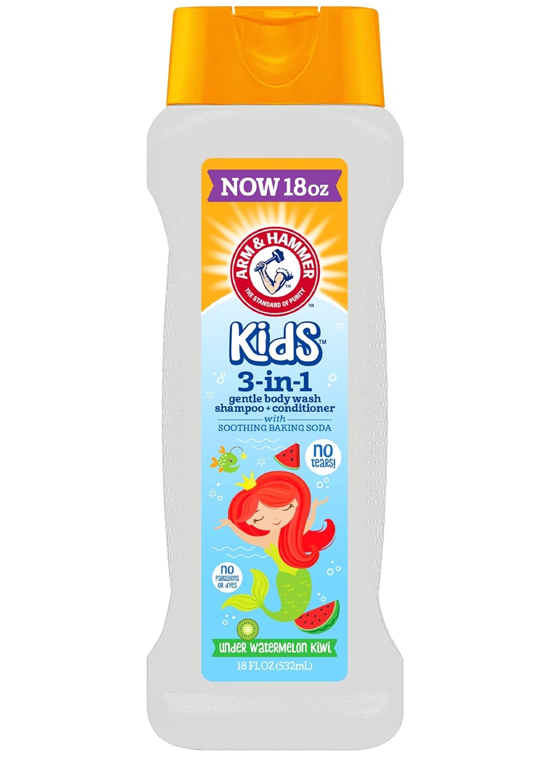 Arm & Hammer - Arm  Hammer Kids 3In1 Gentle Bodywash Shampoo  Conditioner Watermelon Kiwi  18 Fl Oz - Image 1