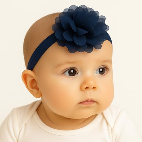 RedChimes 3 Pcs Baby Headbands, Soft Cotton-Blend Stretchy Elastic Head Bands with Cute Assorted Patterns for Newborns, Infants, & Toddlers Hair Accessories for Everyday Wear - Image 5