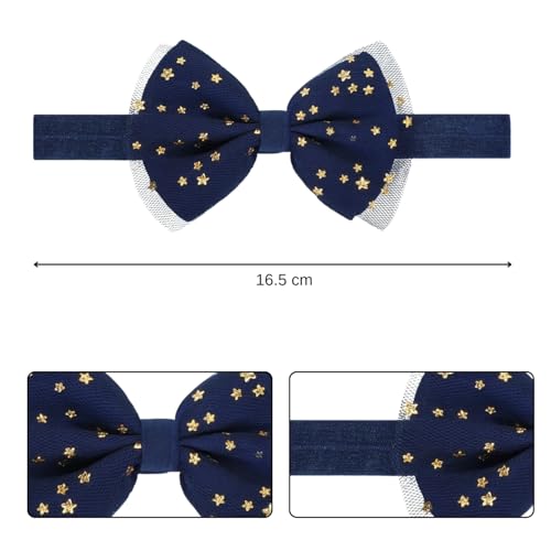 RedChimes 3 Pcs Baby Headbands, Soft Cotton-Blend Stretchy Elastic Head Bands with Cute Assorted Patterns for Newborns, Infants, & Toddlers Hair Accessories for Everyday Wear - Image 2