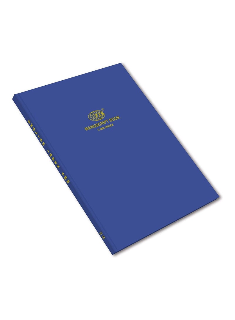 Fis Manuscript Books - 5 Mm Square Lines With English Indexed, F/s (210 X 330 Mm), 2 Quire (96 Sheets) - FSMNFS2Q5MIE - Image 1