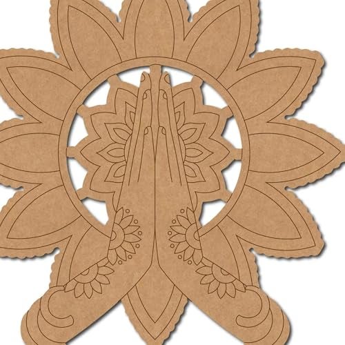 Cliths Pack of 1 Namaste Mandala Pre-Marked MDF Base Design - 12 Inch| Pre-Marked MDF Boards for Lippan Art | 3mm Thick MDF Base for Painting and Craft DIY Home Decor and Art Projects - Image 2