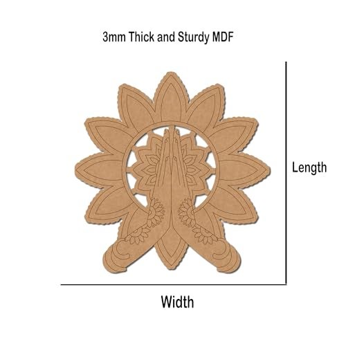 Cliths Pack of 1 Namaste Mandala Pre-Marked MDF Base Design - 12 Inch| Pre-Marked MDF Boards for Lippan Art | 3mm Thick MDF Base for Painting and Craft DIY Home Decor and Art Projects - Image 3