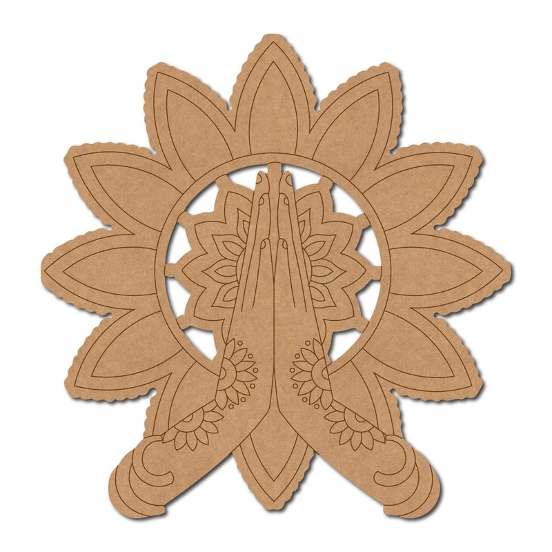 Cliths Pack of 1 Namaste Mandala Pre-Marked MDF Base Design - 12 Inch| Pre-Marked MDF Boards for Lippan Art | 3mm Thick MDF Base for Painting and Craft DIY Home Decor and Art Projects - Image 5