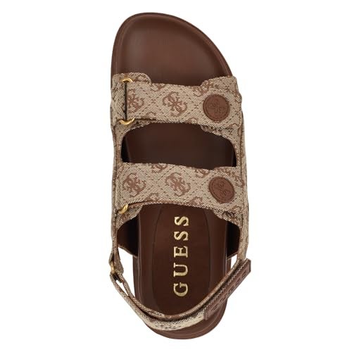 Guess Women's FADEY Sandal, Medium Brown Logo 211, 6 - Image 5