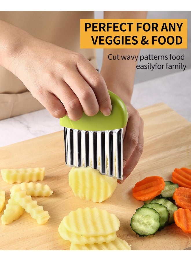 Stainless Steel Wavy Crinkle Cutter Vegetable Fry Slicer - Image 3