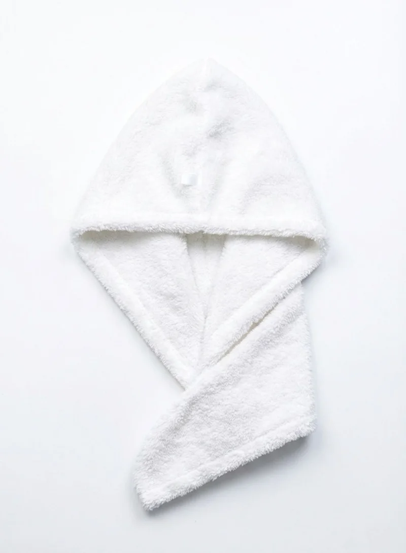 1Chase 100% Cotton Terry Hair Towel Wrap, White
