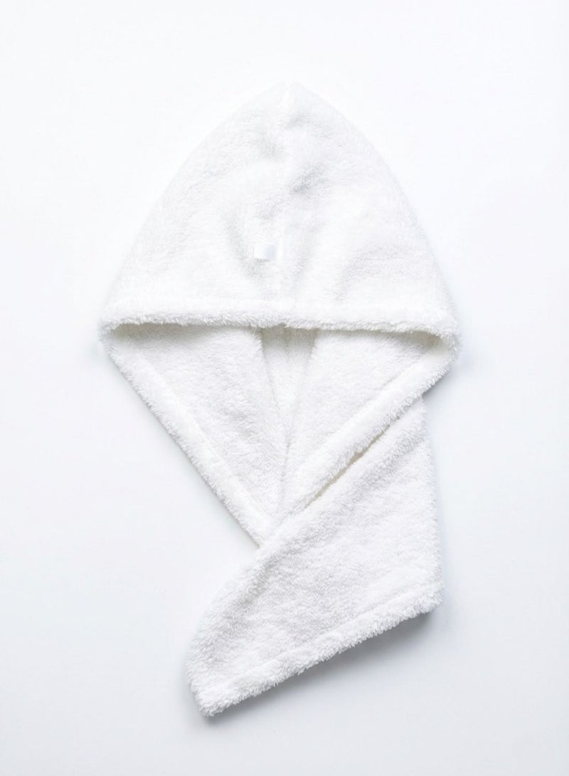 1Chase 100% Cotton Terry Hair Towel Wrap, White - Image 2