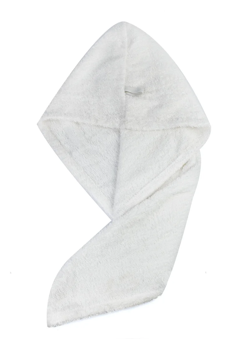 1Chase 100% Cotton Terry Hair Towel Wrap, White