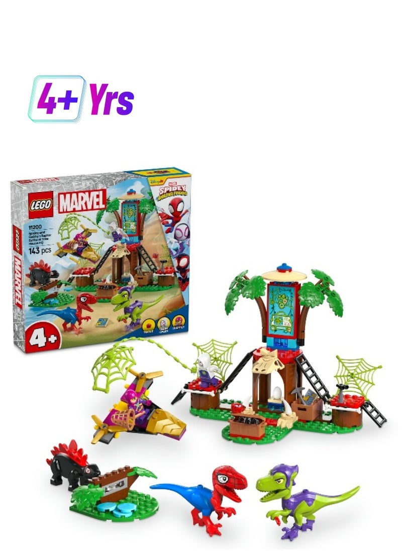 LEGO - LEGO Marvel Spidey & His Amazing Friends Spidey & Gobby’s Raptor Battle at Tree House HQ 11200 Building Set (143 Pieces) - Image 1
