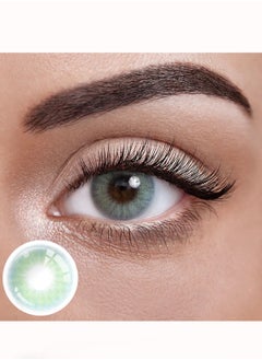 Unibling Hidrocor Topza Yearly Colored Contact Lenses, Unisex Cosmetic Contact Lenses, Enlargement Collection, Light Blue Green, With Case  - Image 1