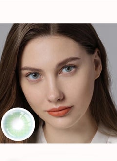Unibling Hidrocor Topza Yearly Colored Contact Lenses, Unisex Cosmetic Contact Lenses, Enlargement Collection, Light Blue Green, With Case  - Image 2
