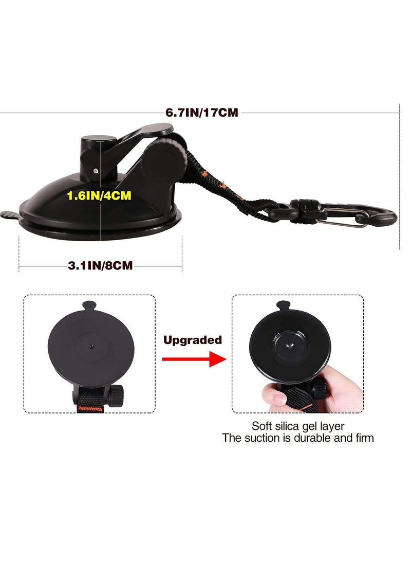 SYOSI Heavy Duty Suction Cup Anchor with Securing Hook Tie Down Camping Tarp Accessory as Car Side Awning 2 Pieces - Image 2