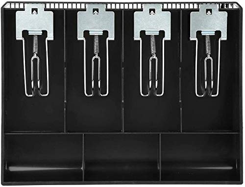 SUKHAD ABS Cash Tray Drawer, 4 Cash and 3 Coin Compartment, Cashier Storage Safe Box | 7 Slot Cash Tray | 32.2 X 3.5 X 24.5 cm | Black - Image 2