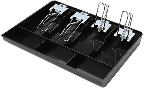 SUKHAD ABS Cash Tray Drawer, 4 Cash and 3 Coin Compartment, Cashier Storage Safe Box | 7 Slot Cash Tray | 32.2 X 3.5 X 24.5 cm | Black - Image 5