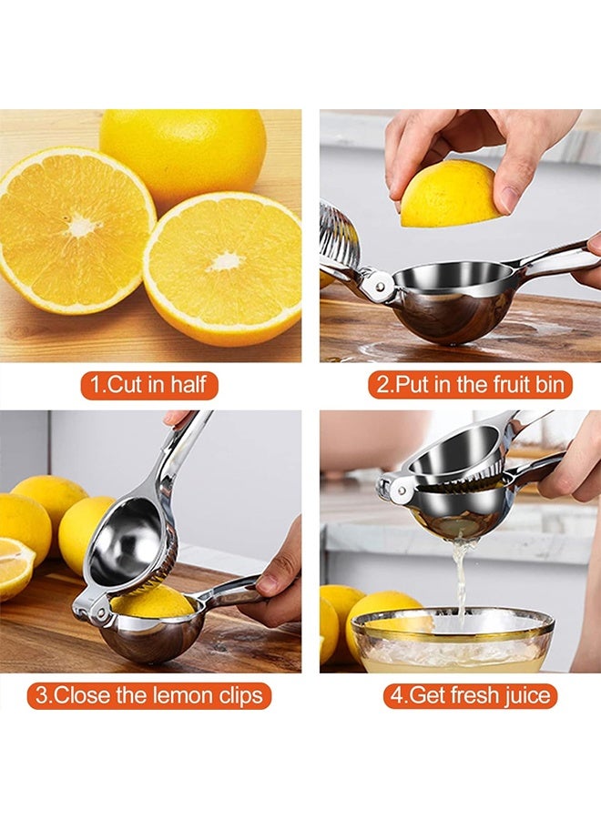 Manual Lemon Squeezer , Stainless Steel Portable Citrus Press for Oranges, Limes , Handheld Fruit Juicer , High-quality Kitchen Accessories（silver） - Image 4