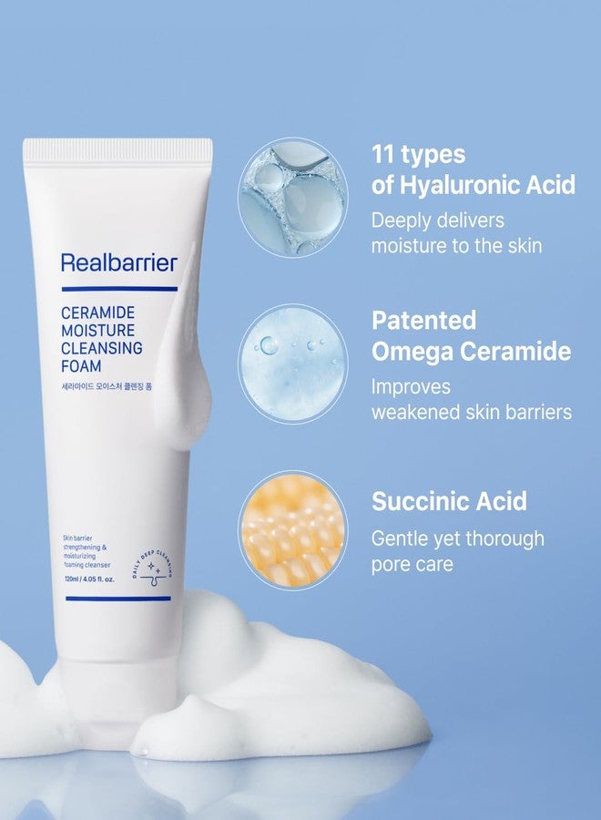 Real Barrier Ceramide Moisture Cleansing Foam 120ml, 4.05 Fl Oz, Hydrating, Makeup Removal, All-in-One Deep Cleanser with Hyaluronic Acid and Rich Creamy Foam for Sensitive Skin, Korean Skincare - Image 3