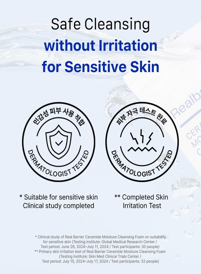 Real Barrier Ceramide Moisture Cleansing Foam 120ml, 4.05 Fl Oz, Hydrating, Makeup Removal, All-in-One Deep Cleanser with Hyaluronic Acid and Rich Creamy Foam for Sensitive Skin, Korean Skincare - Image 5