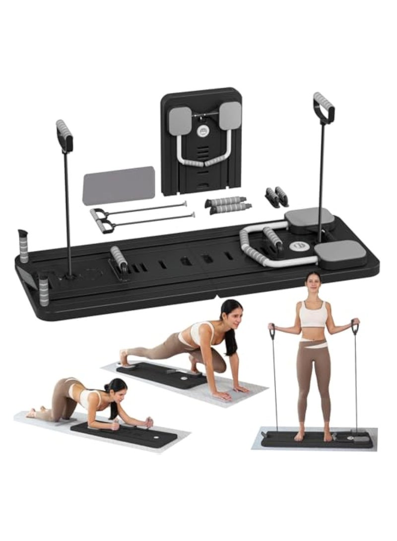Arabest لوحة بيلاتس 5 في 1 متعددة الوظائف لجهاز تمارين البطن، مجموعة بيلاتس للضغط، عجلة تمارين البطن، مدرب البطن، آلة البطن، لوحة التمارين، معدات تمارين البطن المنزلية - أسود - Image 1