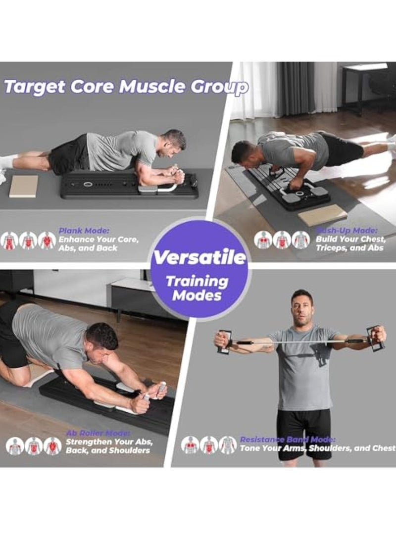 Arabest لوحة بيلاتس 5 في 1 متعددة الوظائف لجهاز تمارين البطن، مجموعة بيلاتس للضغط، عجلة تمارين البطن، مدرب البطن، آلة البطن، لوحة التمارين، معدات تمارين البطن المنزلية - أسود - Image 4