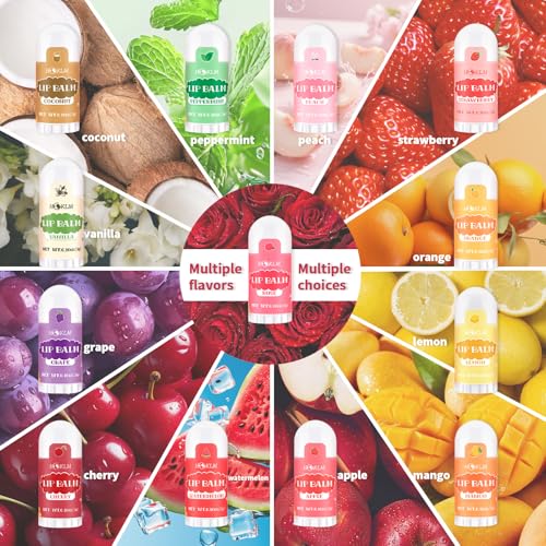 HCKLM Mini Lip Balm 25 Pack, Natural Lip Balms with Vitamin E and Coconut Oil. Moisturizes for Dry Lips, Perfect for Christmas Gifts, Party Favors, Gift Bags and Small Gifts-13 Flavors - Image 2