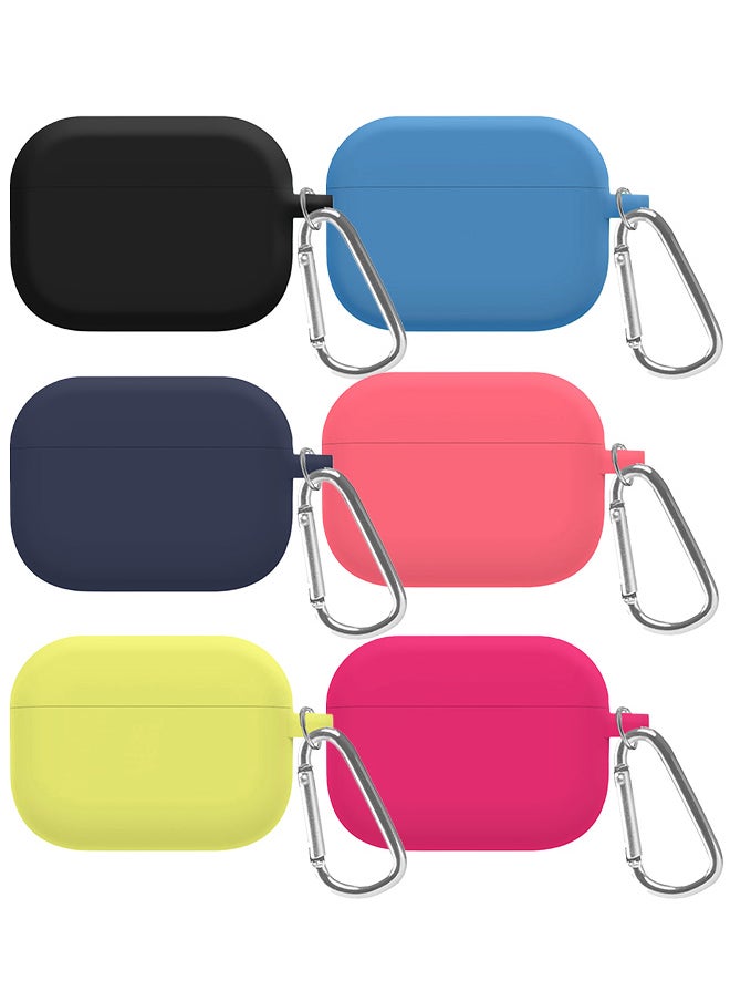 CATANES - 6 Pack Shockproof Case For Airpod Pro Silicone Protective Case Shockproof Case Ultra Slim Cover with Keychain Carabiner Multicolour - Image 1