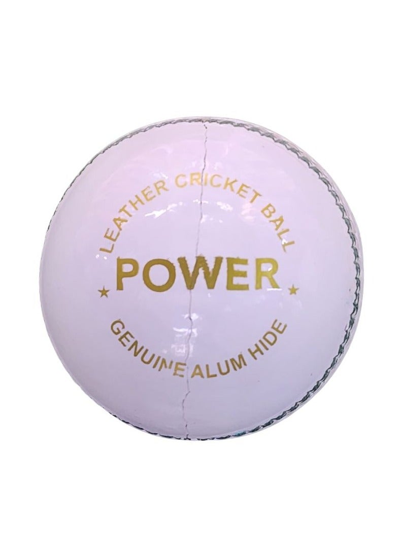 إم آر إف كرة كريكيت من إم آر إف، إصدار باور، مصنوعة من الجلد الأبيض (جلد ألومنيوم أصلي) - Image 3