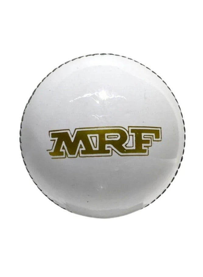 MRF Cricket White Leather Ball Power Edition (Genuine Alum Hide) - Image 1