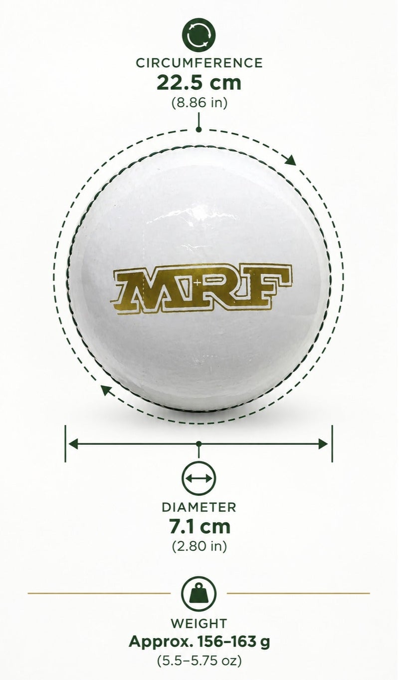 MRF Cricket White Leather Ball Power Edition (Genuine Alum Hide) - Image 3