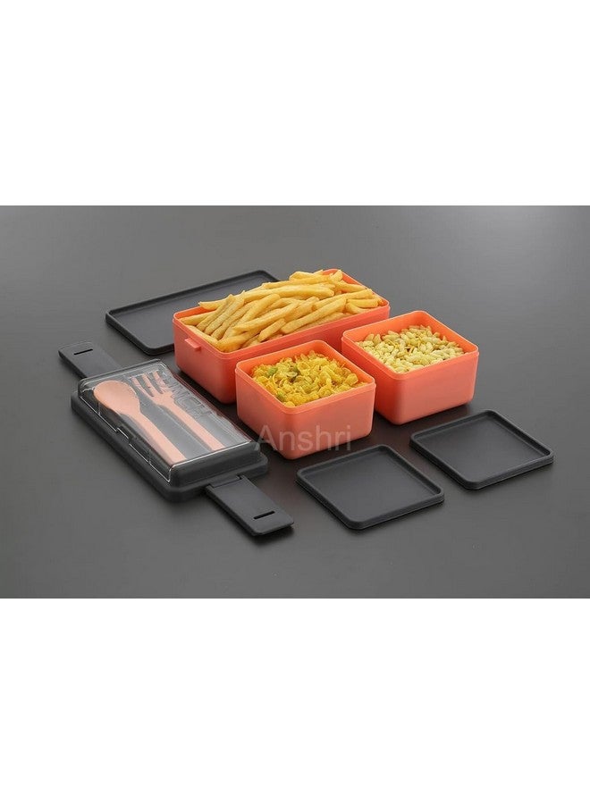 Anshri 3 Compartment Lunch Box, Tiffin Box for Office MenWomenkids Lunch Box, Microwave Safe Leak Proof & Removable School,Garden,Travel Lunch Boxes (Pista,1400 Ml) (Pack of 2) - Image 5