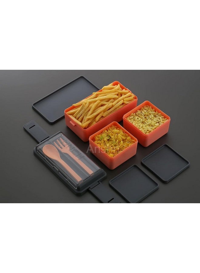 Anshri 3 Compartment Lunch Box, Tiffin Box for Office MenWomenkids Lunch Box, Microwave Safe Leak Proof & Removable School,Garden,Travel Lunch Boxes (Pista,1400 Ml) (Pack of 2) - Image 4