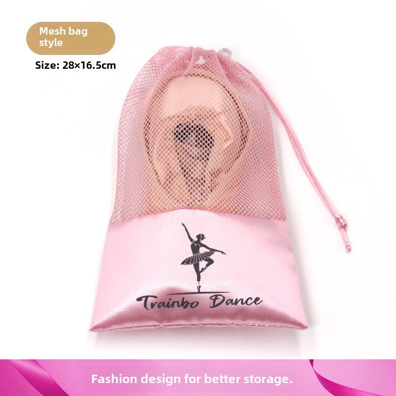 Dance Shoes Storage Bag Ballet Shoes Soft Sole Mesh Bag Practice Shoes Bag Dance Shoes Bag(Black Dance Shoes Mesh Bag) - Image 3