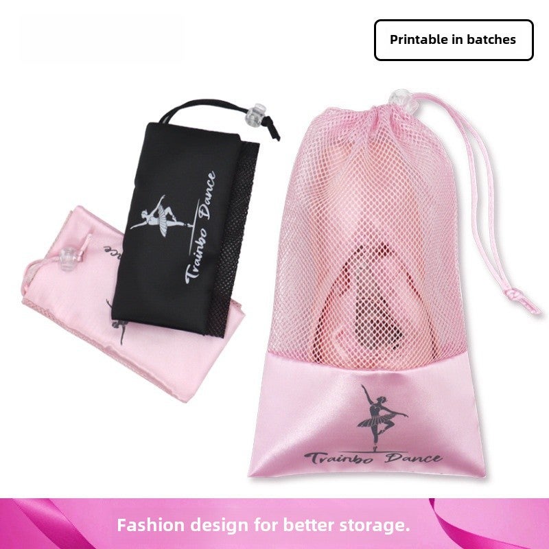 Dance Shoes Storage Bag Ballet Shoes Soft Sole Mesh Bag Practice Shoes Bag Dance Shoes Bag(Black Dance Shoes Mesh Bag) - Image 2