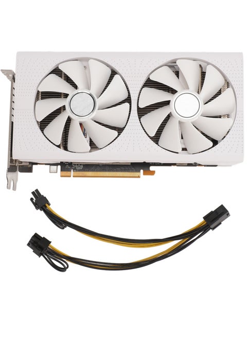 RX470 8GB GDDR5 256bit Dual Fan Graphics Card PCI Express 3.0 X16 HD Multimedia Interface Gaming Graphics Card with Cable