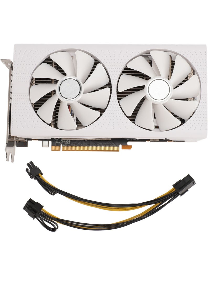 Generic RX470 8GB GDDR5 256bit Dual Fan Graphics Card PCI Express 3.0 X16 HD Multimedia Interface Gaming Graphics Card with Cable  - Image 1