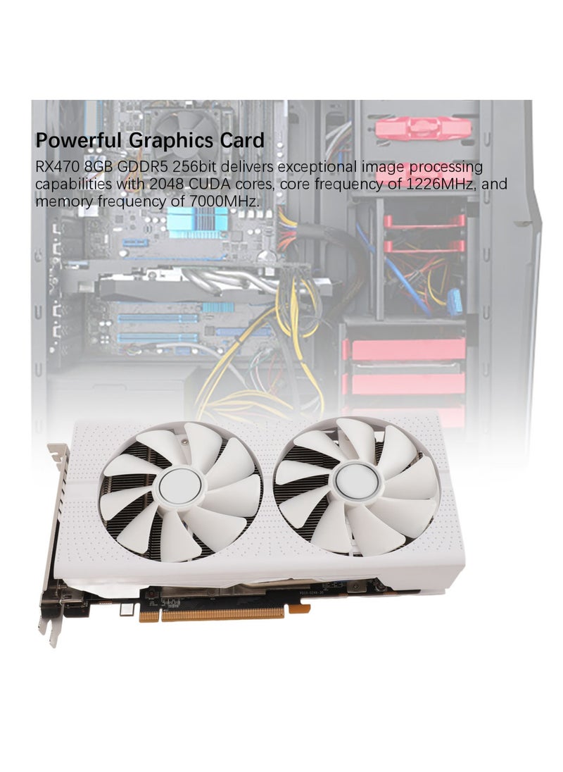 Generic RX470 8GB GDDR5 256bit Dual Fan Graphics Card PCI Express 3.0 X16 HD Multimedia Interface Gaming Graphics Card with Cable  - Image 4