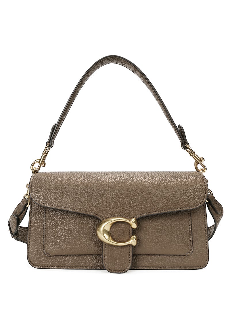 كوتش اوت ليت حقيبة يد وكتف من جلد مبطن لامع من كوتش Tabby 26، باللون البني الداكن (إبزيم ذهبي) - Image 2