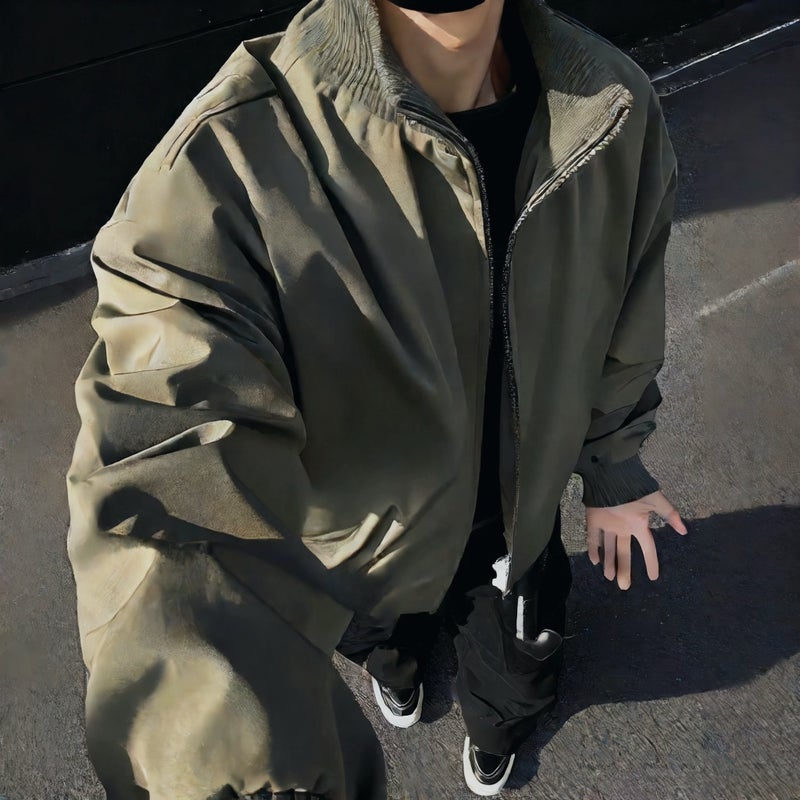 Men's Short Stand Collar Baseball Jacket Casual Outerwear - Image 4