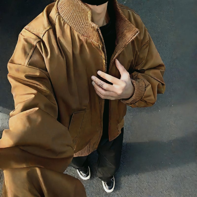 Men's Short Stand Collar Baseball Jacket Casual Outerwear - Image 3
