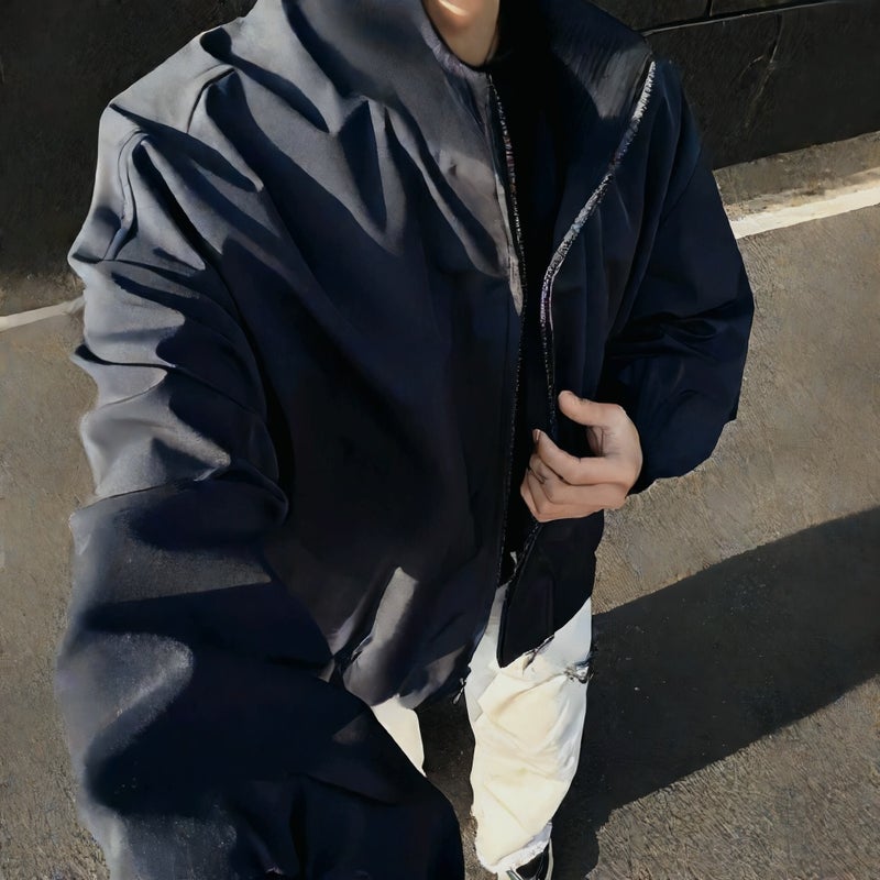 Men's Short Stand Collar Baseball Jacket Casual Outerwear - Image 2