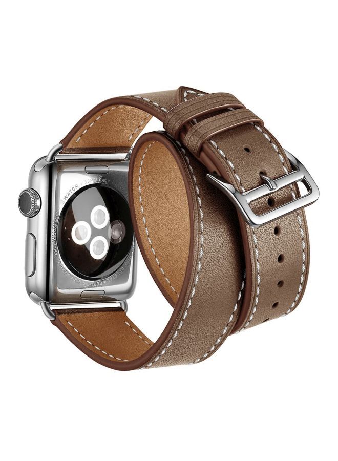 NIBEMINENT Replacement Strap For Apple Watch Series 1/2/3/4 40/38mm Brown - Image 1