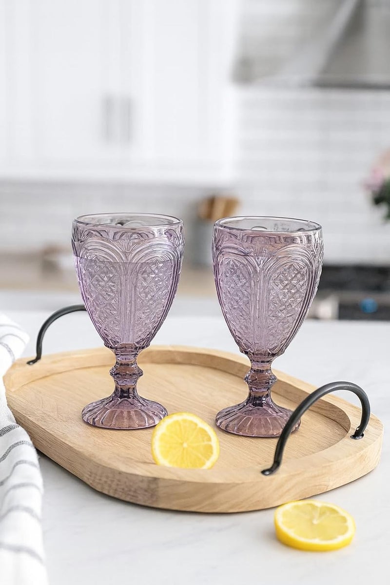 B&D Vintage Amethyst Glass Goblets - Set of 2 - Image 1