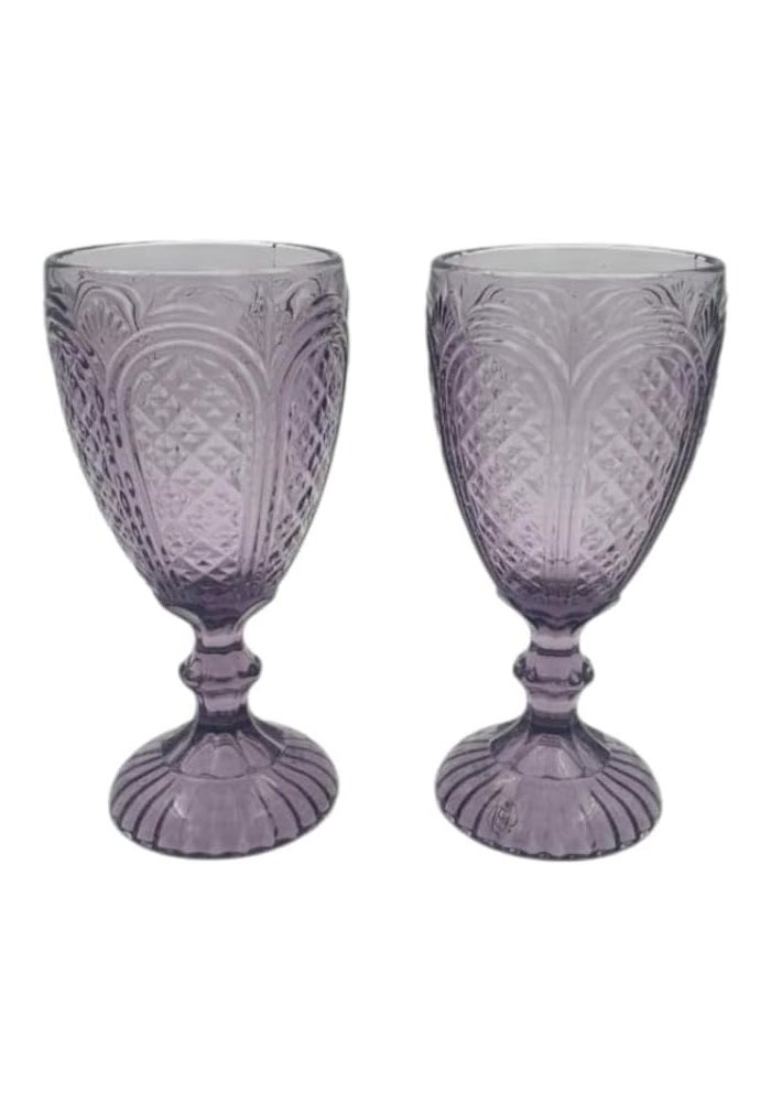 B&D Vintage Amethyst Glass Goblets - Set of 2 - Image 3