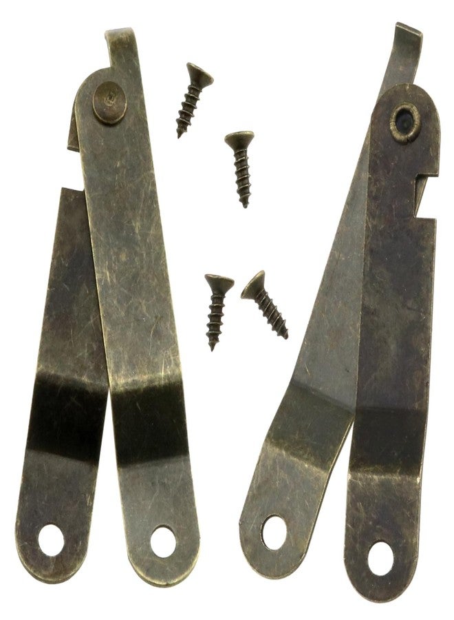 LUORNG 4pcs Folding Lid Support Hinges with 8pcs Screws, Bronze Folding Lid Support Stay Hinges 11mm x 67mm for Window Door Cabinet - Image 2