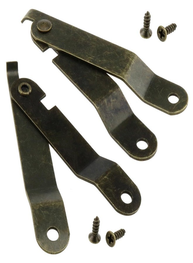LUORNG 4pcs Folding Lid Support Hinges with 8pcs Screws, Bronze Folding Lid Support Stay Hinges 11mm x 67mm for Window Door Cabinet - Image 4