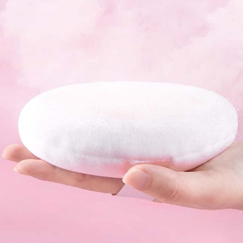 COSHINE Jumbo Pure Cotton Powder Puff, 5 INCH (13cm) Body Powder Puff Applicator For Loose Mineral Powder Body Powder Cosmetic Foundation Sponges, White(1 piece) - Image 4