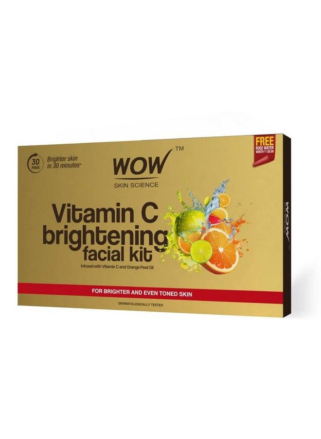 WOW Skin Science - Vitamin C Brightening Facial Kit With Rose Water ; For All Skin Types ; 6 Easy Steps ; For Brighter And Even Toned Skin ;For Men & Women ; Pack Of 7 - Image 1